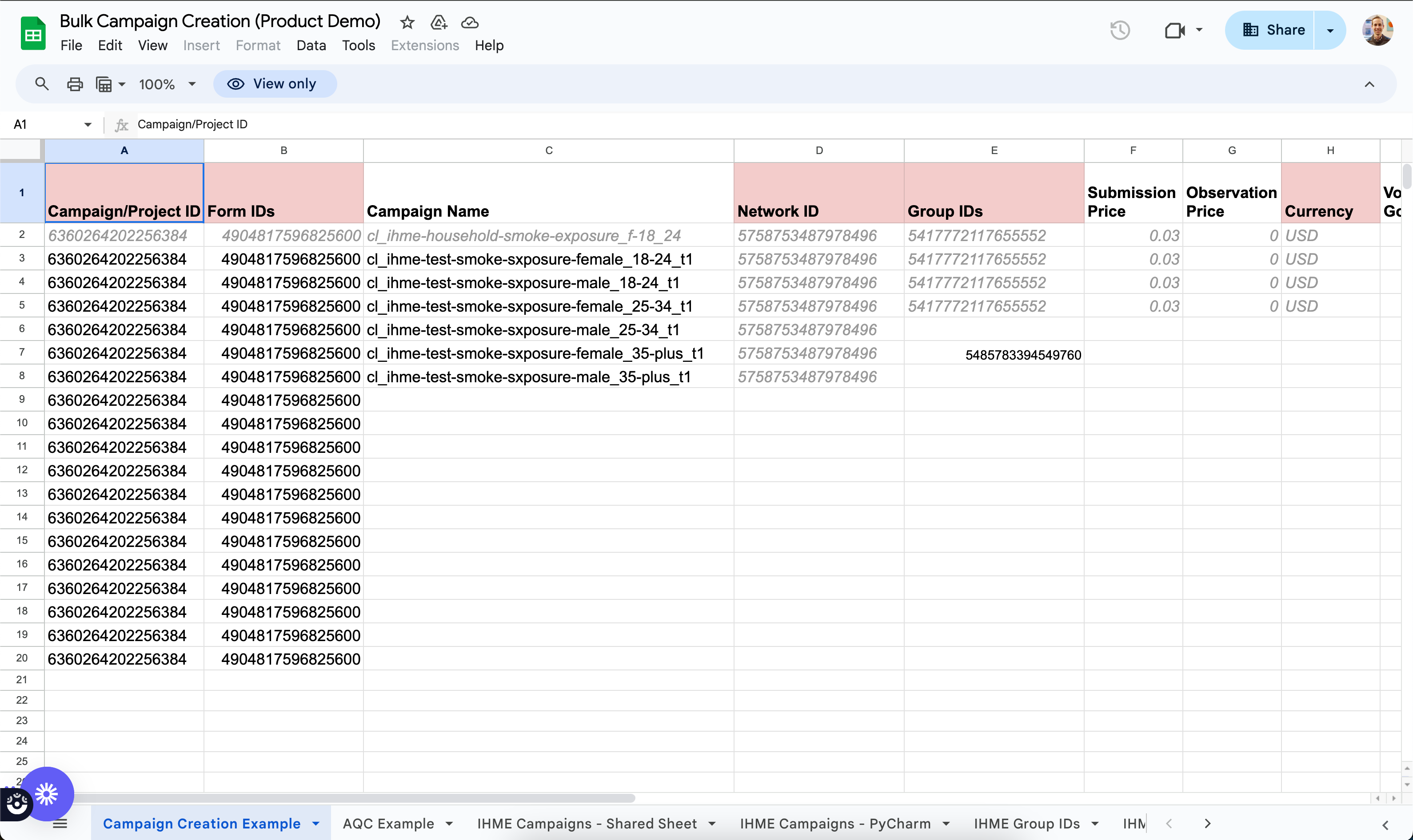 Campaign builder interface showing the problems